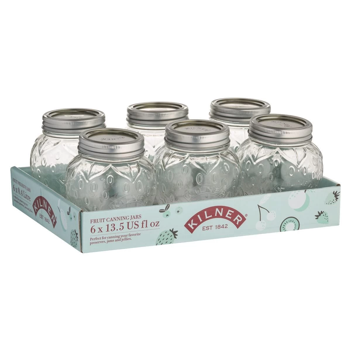 Kilner 13.5oz Fruit Jars (Set Of 6) | Strawberry Jars - Image 2