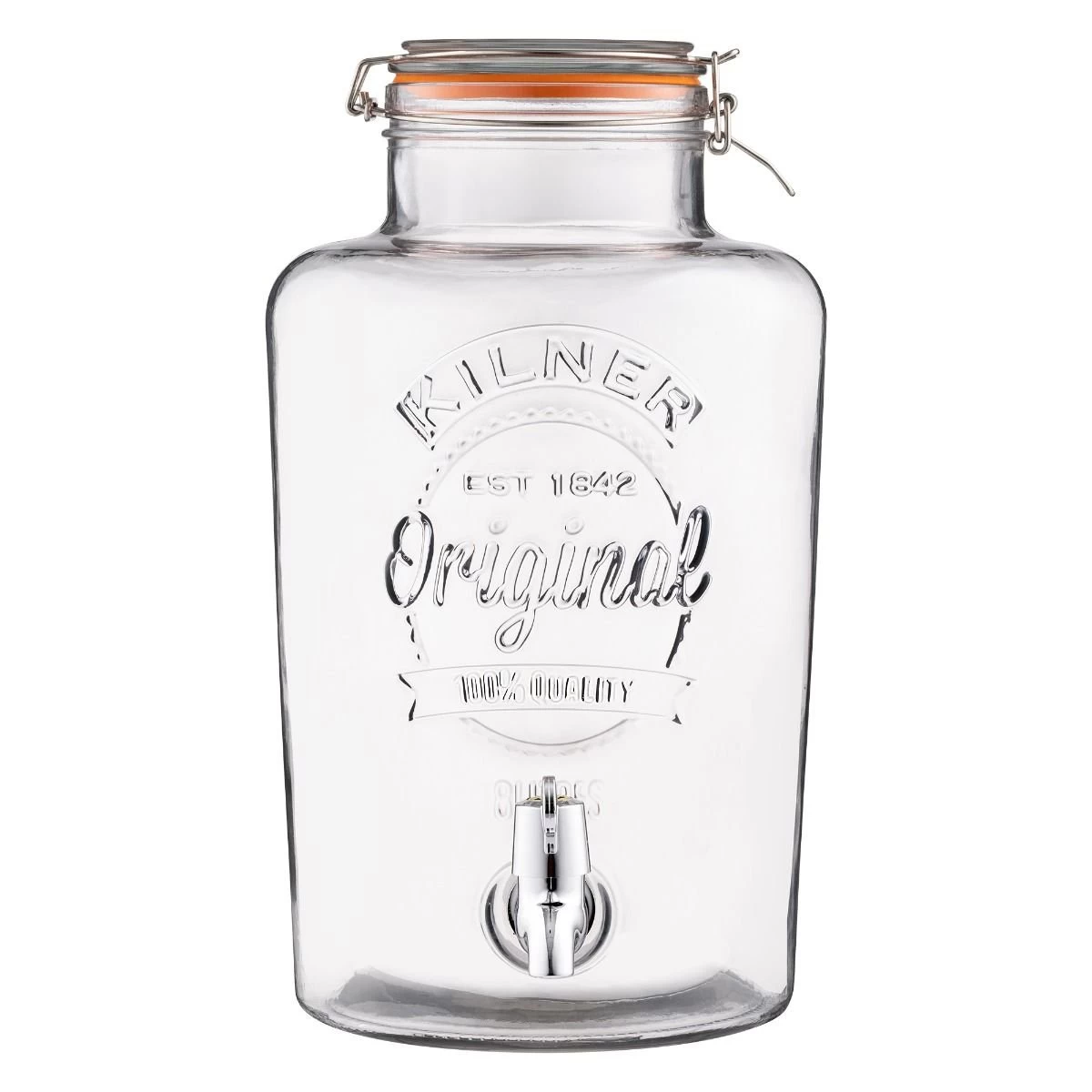 Kilner Swing Top Round Glass Drink Dispenser | 8L