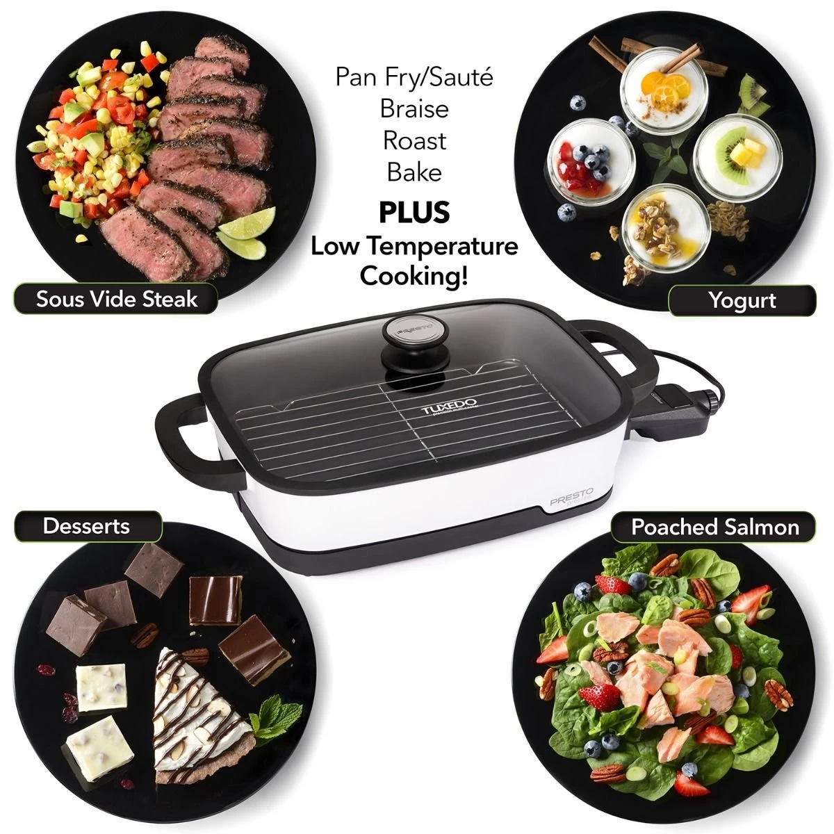 Presto® 16" Precise Tuxedo Digital Precision Skillet Multi Cooker - Image 5