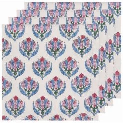 Danica Heirloom 18" Block Print Napkins (Set Of 4) | Bouquet