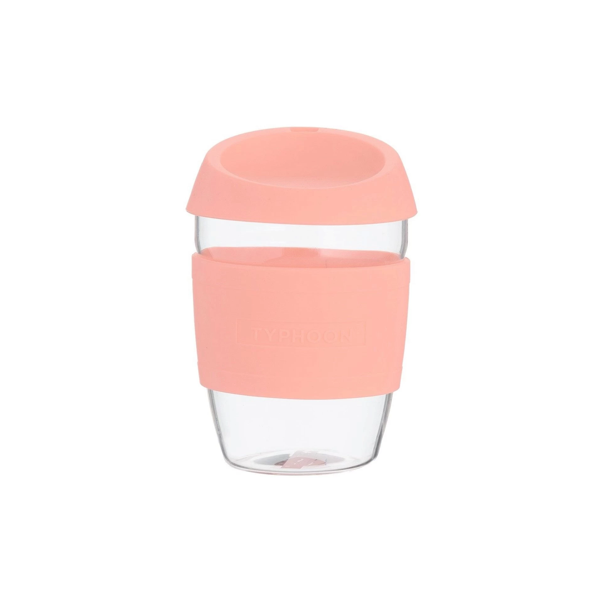 Typhoon PURE 13.5oz Reusable Glass Coffee Cup | Pink