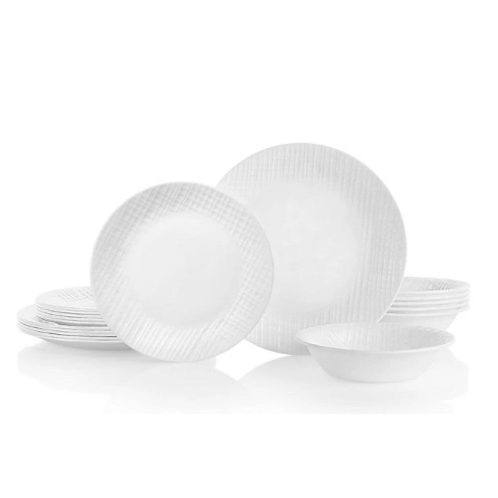 Corelle 18-Piece Dinner Set | Linen Weave