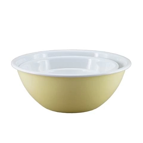 Falcon - Enamel Mixing Bowl Deluxe Yellow & White Set 3pce