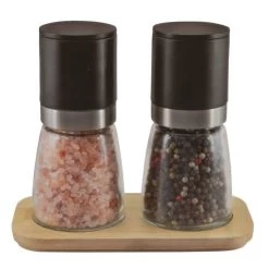 G & S - Mill W/ Pepper & Himalayan Salt Set Black 3pce