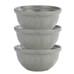Mason Cash - Earthenware Mixing Bowl Grey 24cm Set 3pce