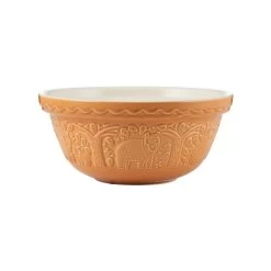 Mason Cash In The Forest S24 (2.15 Qt) Embossed Mixing Bowl | Bear (Ochre)