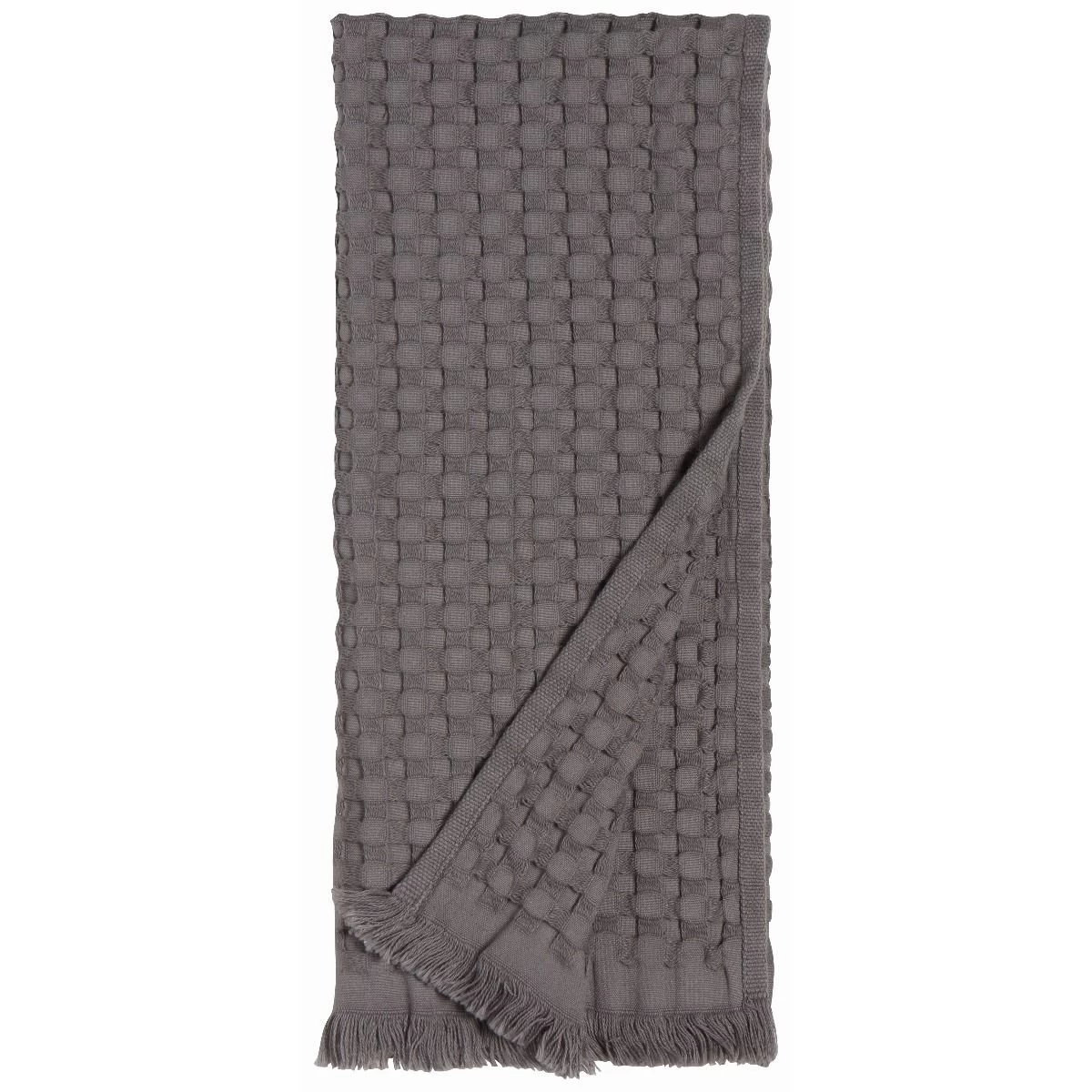Danica Heirloom Textured Waffle Weave Hand Towel | Charcoal - Image 2