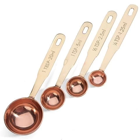 Academy Home Goods - Copper-Plated Measuring Spoon Set 4pce