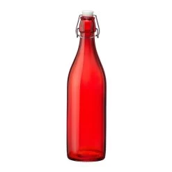 Bormioli Rocco 33.75oz Swing Top Giara Glass Bottle | Red