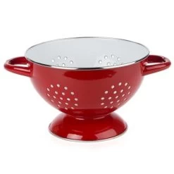 Retro Kitchen - Enamel Colander Red