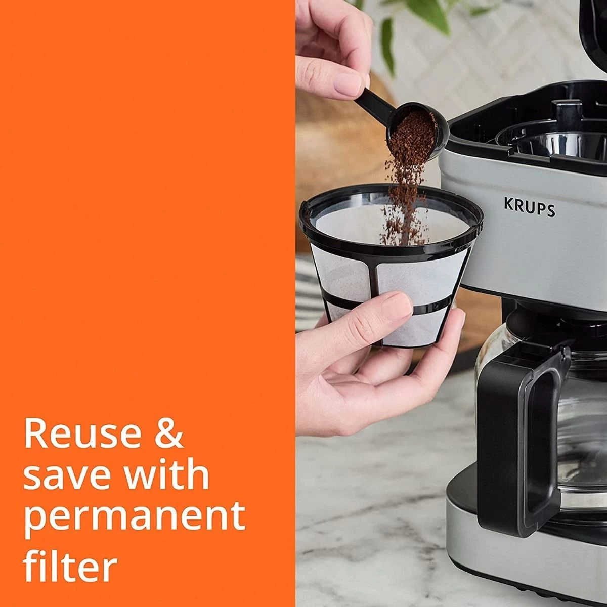 Krups Simply Brew 5-Cup Drip Coffee Maker | Stainless Steel - Image 4