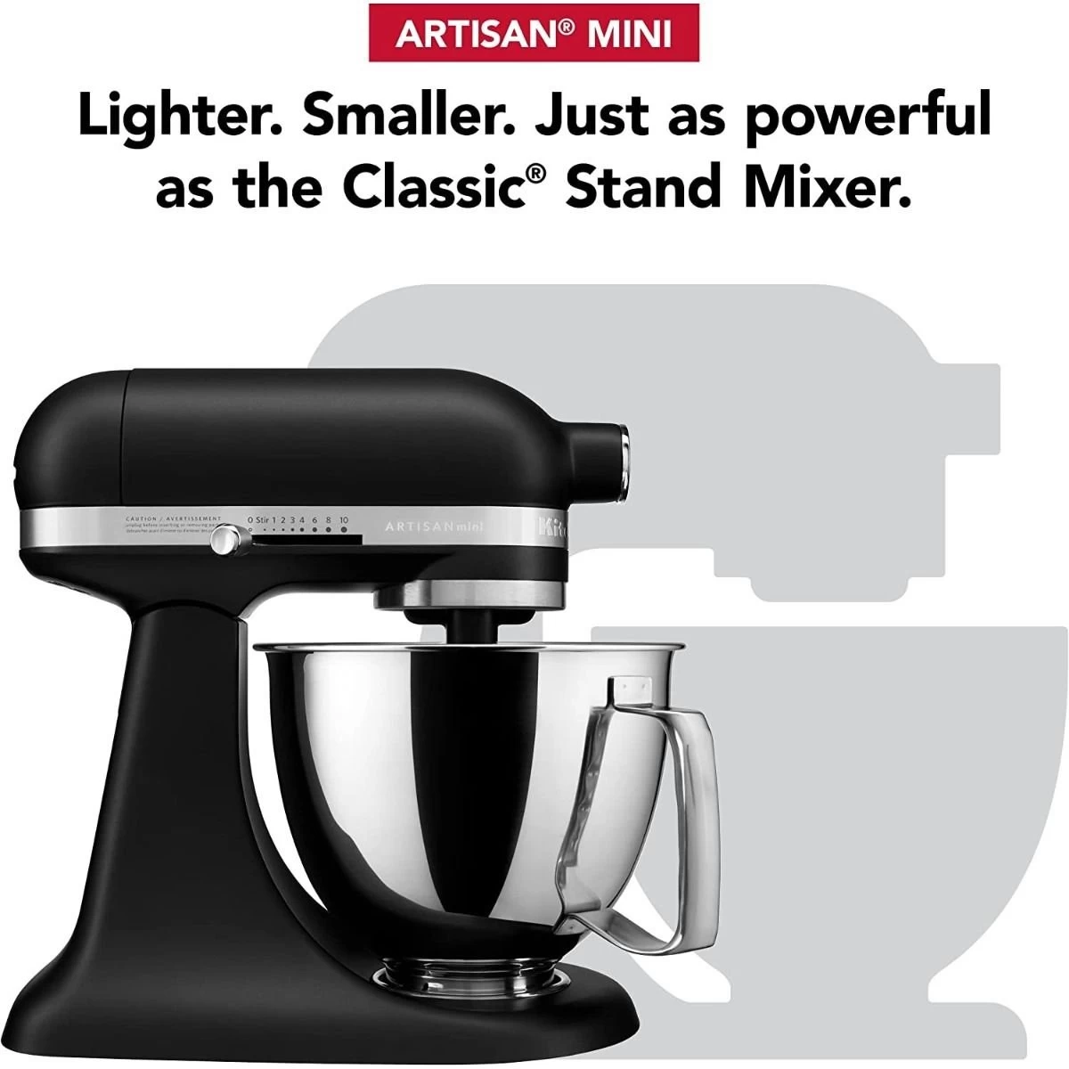 KitchenAid 3.5-Quart Artisan Mini Plus Tilt-Head Stand Mixer | Cast Iron Black - Image 2
