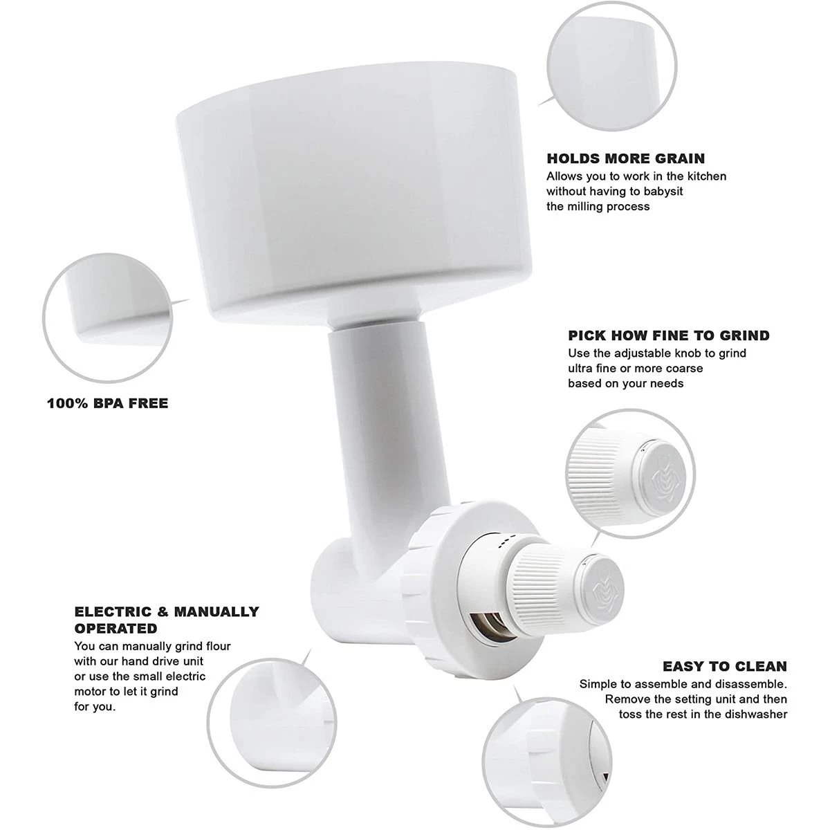 Family Grain Mill Motor & Seed/Grain Mill Combo - Image 3