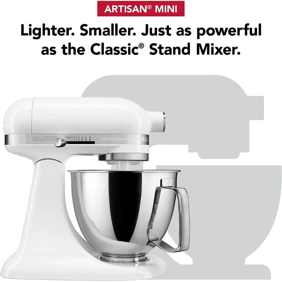 KitchenAid 3.5-Quart Artisan Mini Plus Tilt-Head Stand Mixer | White - Image 2