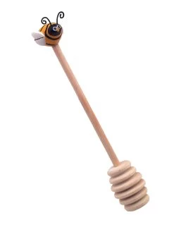Harold Imports Bumble Bee Wood Honey Dipper