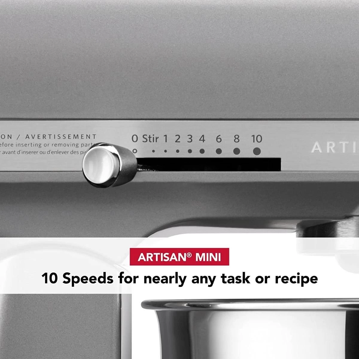 KitchenAid 3.5-Quart Artisan Mini Plus Tilt-Head Stand Mixer | Contour Silver - Image 4