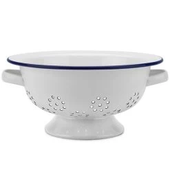 Falcon - Enamel Colander White & Blue