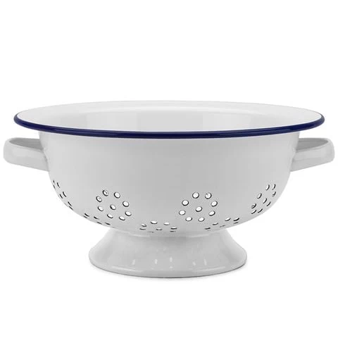 Falcon - Enamel Colander White & Blue