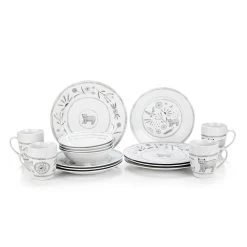 Everything Kitchens 16-Piece Dinnerware Set With Mugs | Bear With Me