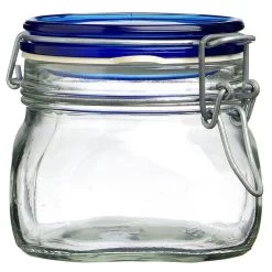 Bormioli Rocco 0.5L Swing Top Fido Canning Jar | Blue Lid