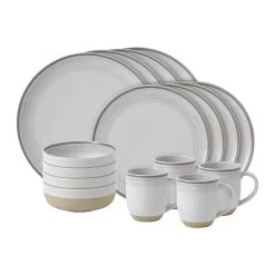 Royal Doulton Ellen DeGeneres Brushed Glaze Collection 16-Piece Dinnerware Set | White
