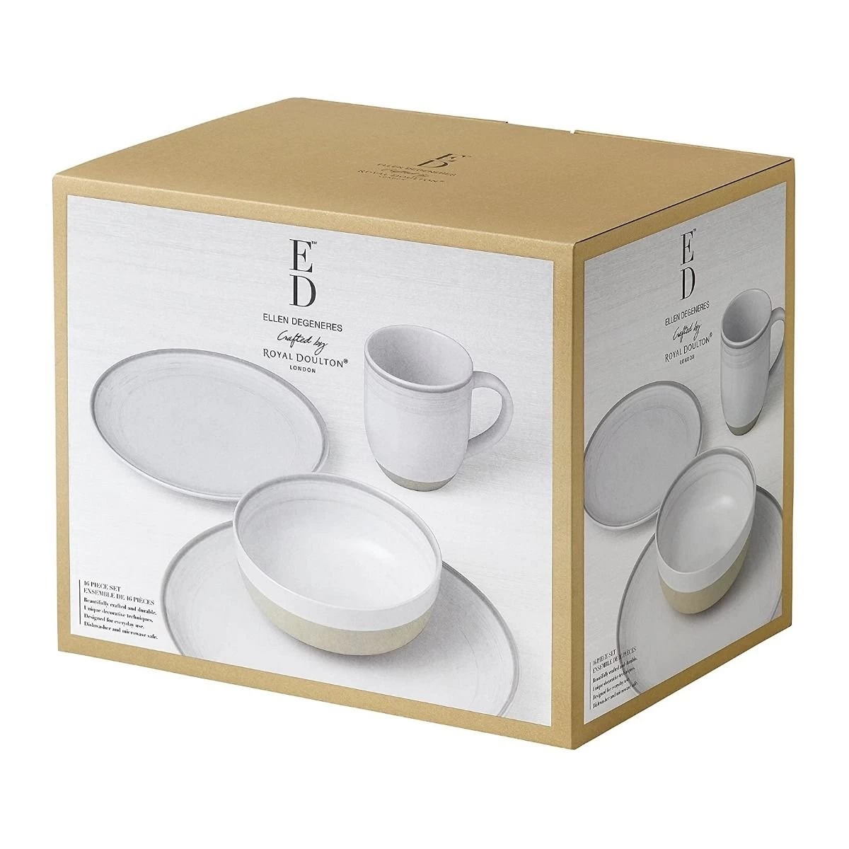 Royal Doulton Ellen DeGeneres Brushed Glaze Collection 16-Piece Dinnerware Set | White - Image 8