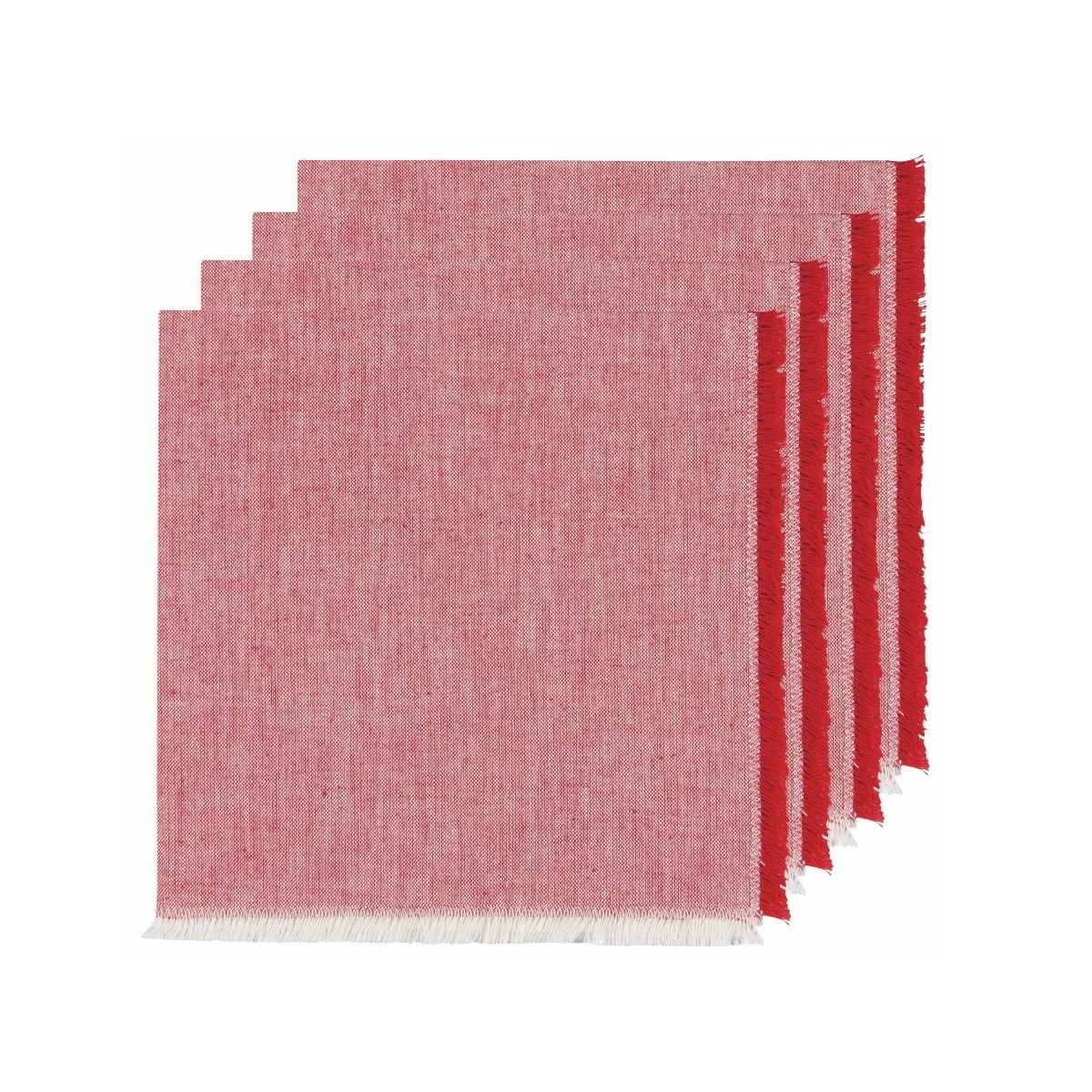 Danica Heirloom 18" Chambray Napkins (Set Of 4) | Chili