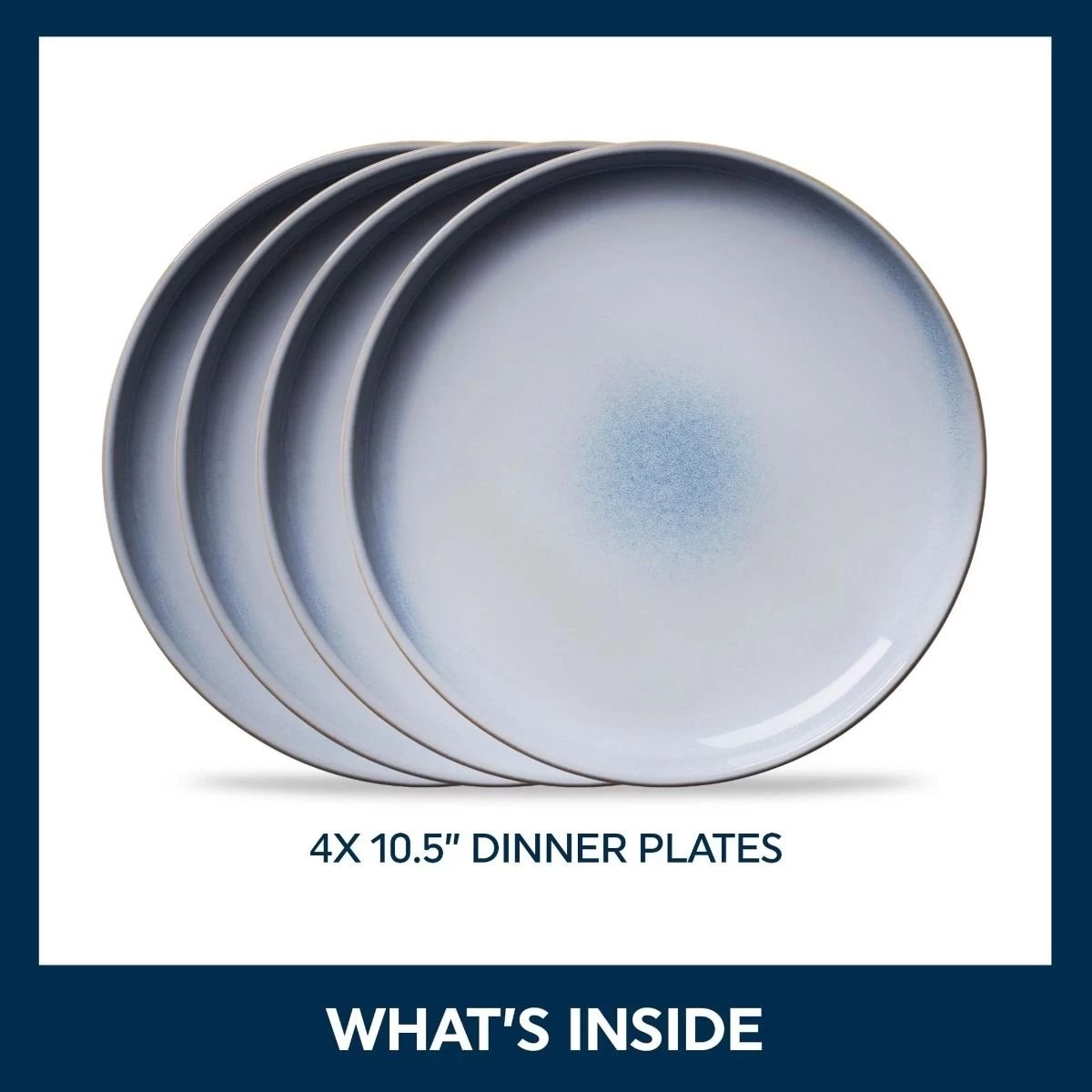 Corelle Stoneware 10.5" Dinner Plates (Set Of 4) | Nordic Blue - Image 2