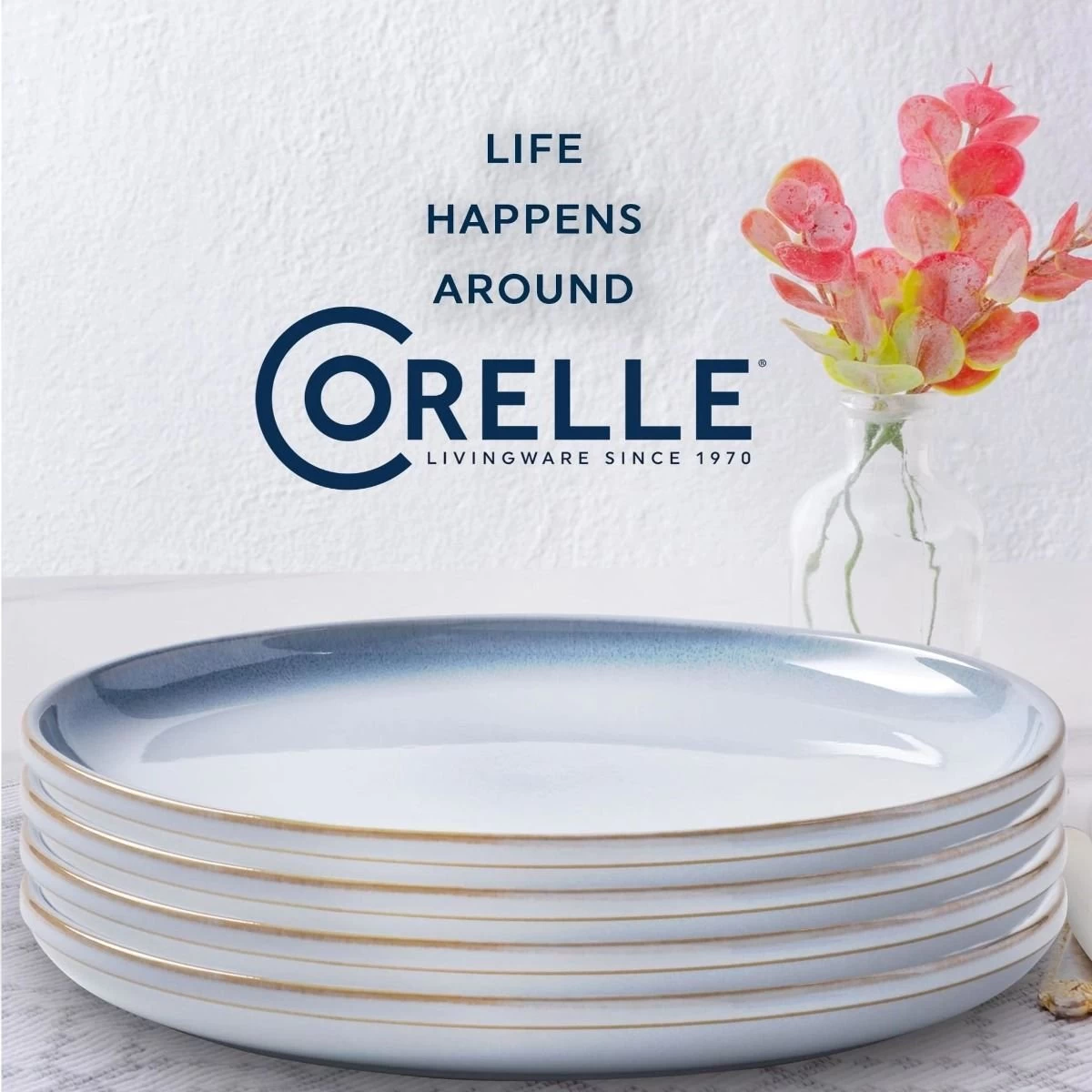 Corelle Stoneware 10.5" Dinner Plates (Set Of 4) | Nordic Blue - Image 3