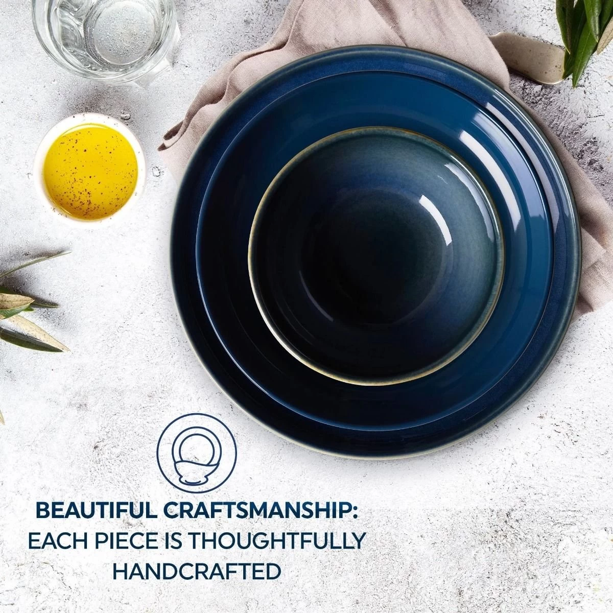 Corelle Stoneware 3-Piece Bistro Set | Navy - Image 5