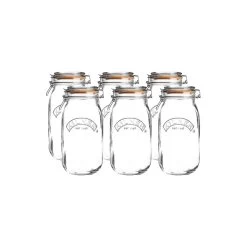 Kilner Swing Top Round Glass Jars (Set Of 6) | 3L