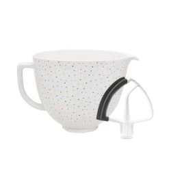 KitchenAid 5-Quart Confetti Sprinkle Ceramic Bowl + Flex Edge Beater | Fits 4.5-Quart & 5-Quart KitchenAid Tilt-Head Stand Mixers