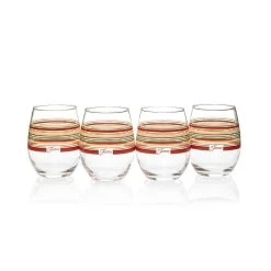 Fiesta® 15oz Stemless Glassware (Set Of 4) | Warm Stripes