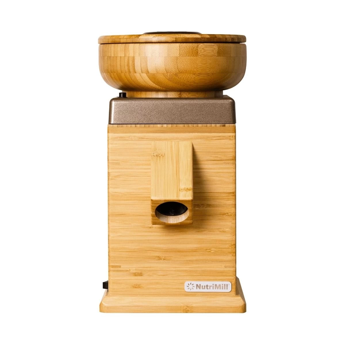 NutriMill Harvest Grain Mill | Gold + Cutting Board & Canister Bundle - Image 2
