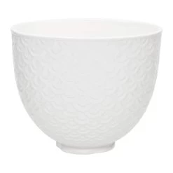 KitchenAid 5-Quart White Mermaid Textured Lace Ceramic Bowl | Fits 4.5-Quart & 5-Quart KitchenAid Tilt-Head Stand Mixers