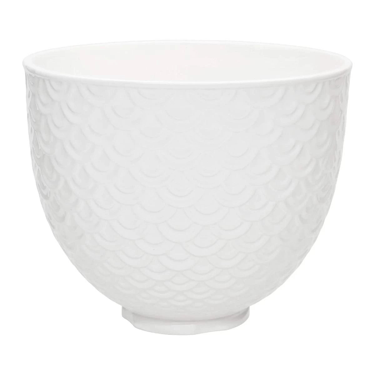 KitchenAid 5-Quart White Mermaid Textured Lace Ceramic Bowl | Fits 4.5-Quart & 5-Quart KitchenAid Tilt-Head Stand Mixers