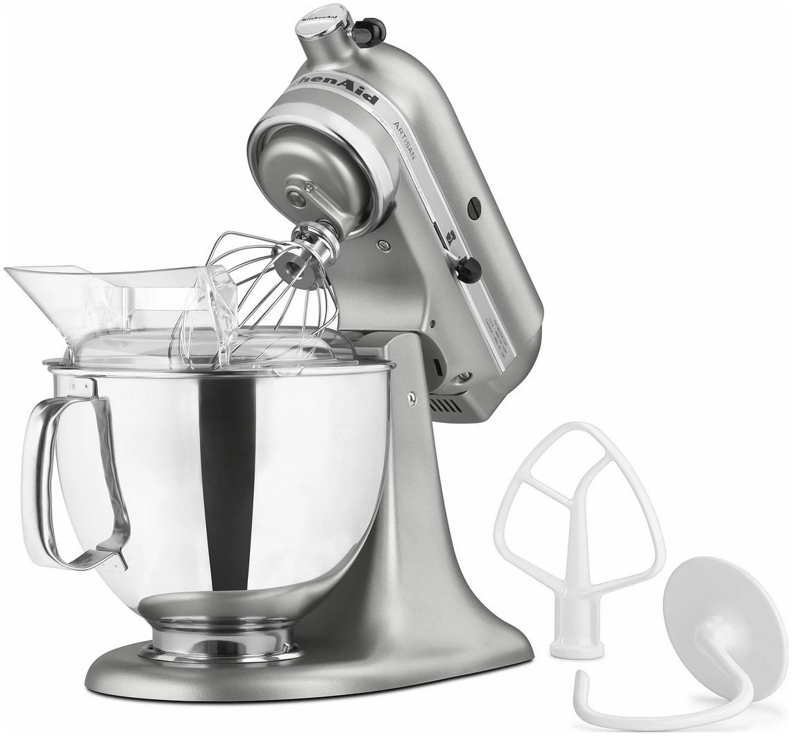 KitchenAid 5-Quart Artisan Tilt-Head Stand Mixer | Contour Silver + Flex Edge Beater - Image 3