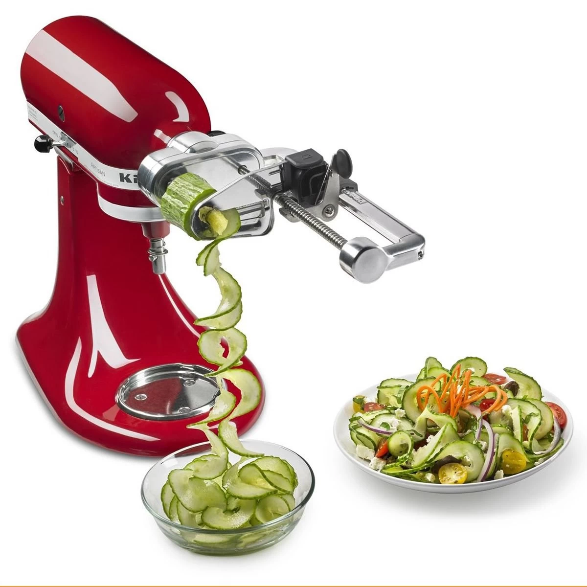KitchenAid Spiralizer Attachment + Angel Hair & Thin Slice Blade Spiralizer Accessories - Image 4