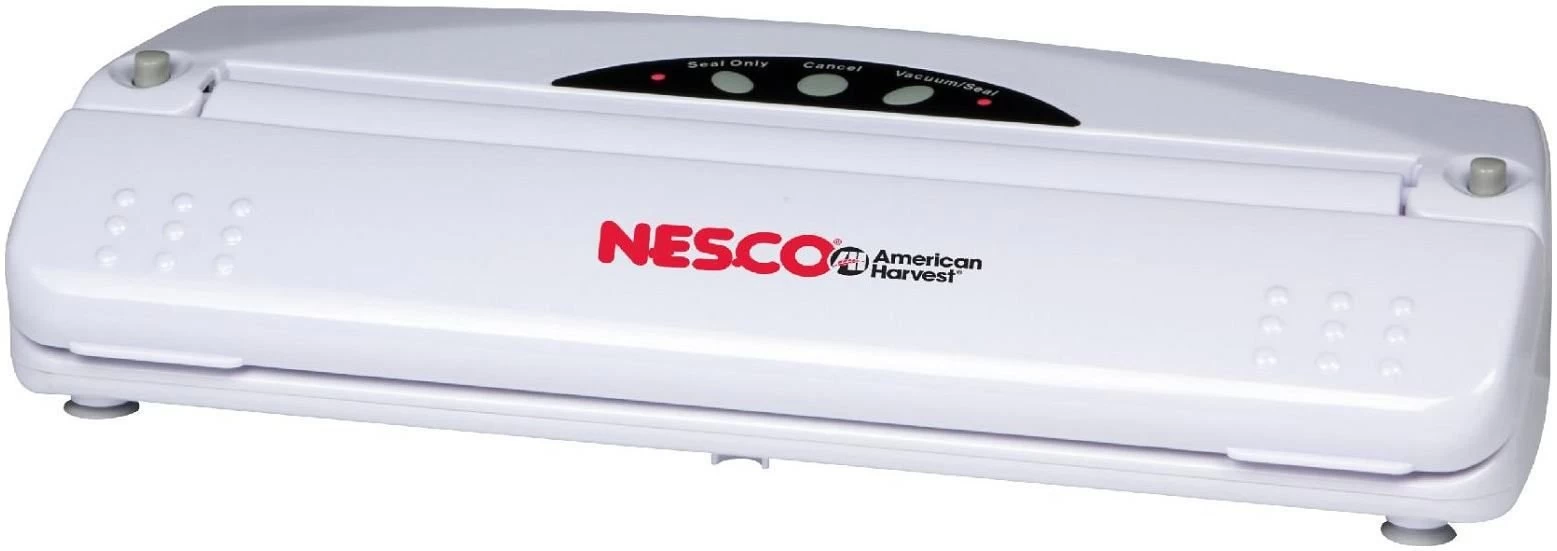 Nesco VS-01 Food Vacuum Sealer + Storage Bags | White