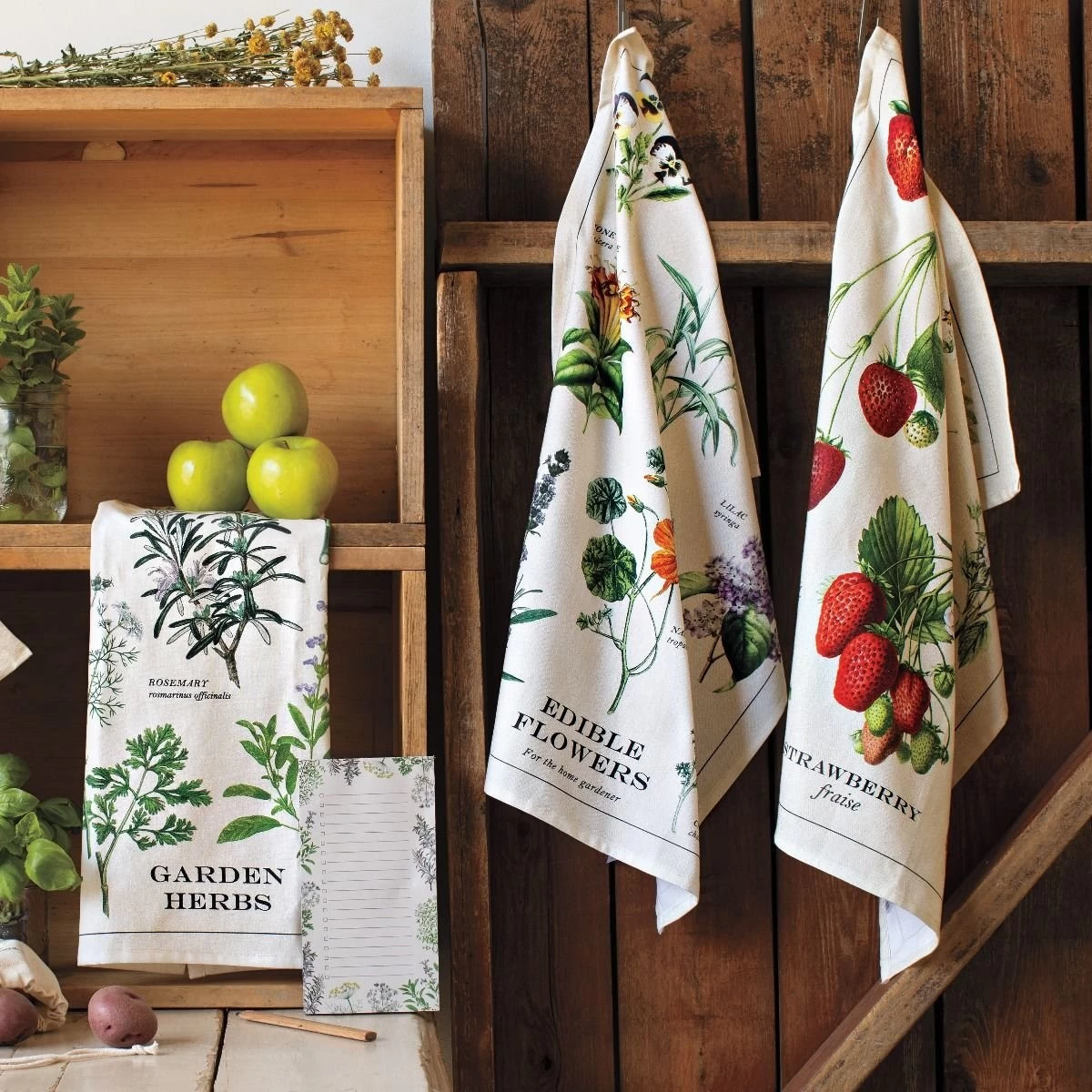 Now Designs By Danica 18" X 28" Printed Dishtowel | Vintage Strawberries - Image 2