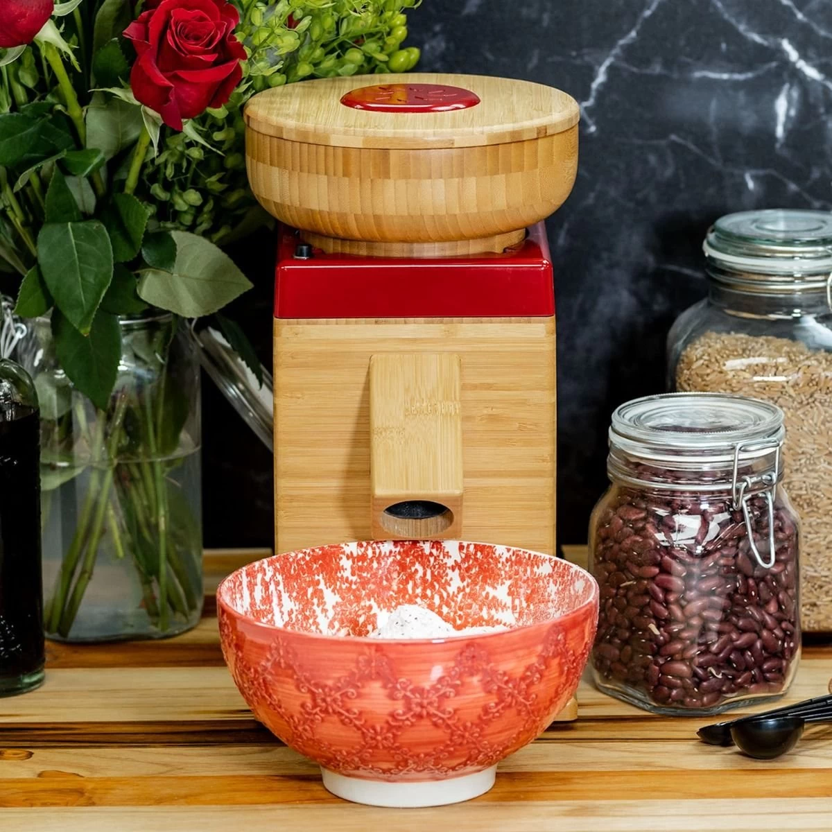 NutriMill Harvest Grain Mill | Cayenne Red Trim - Image 2