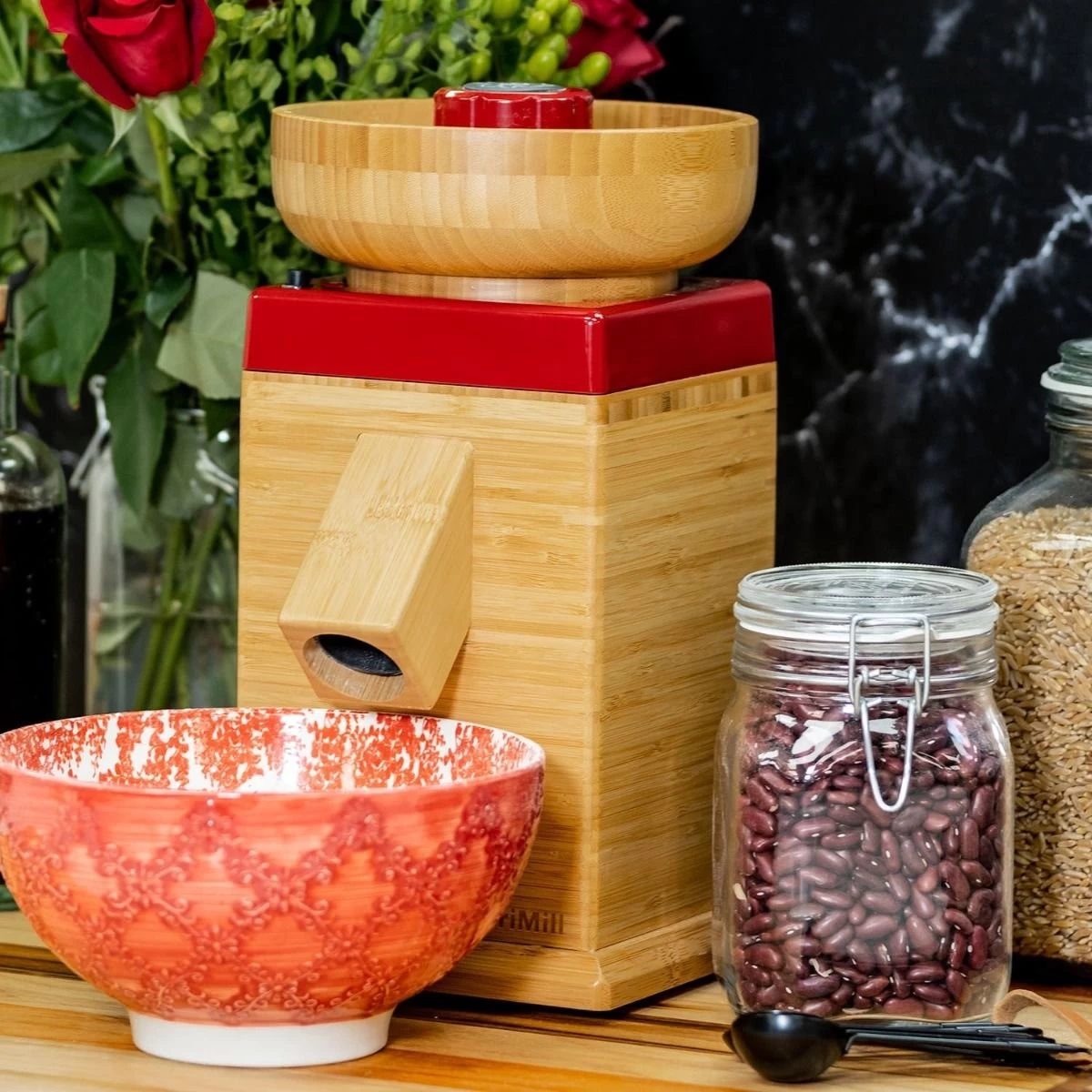 NutriMill Harvest Grain Mill | Cayenne Red Trim - Image 4