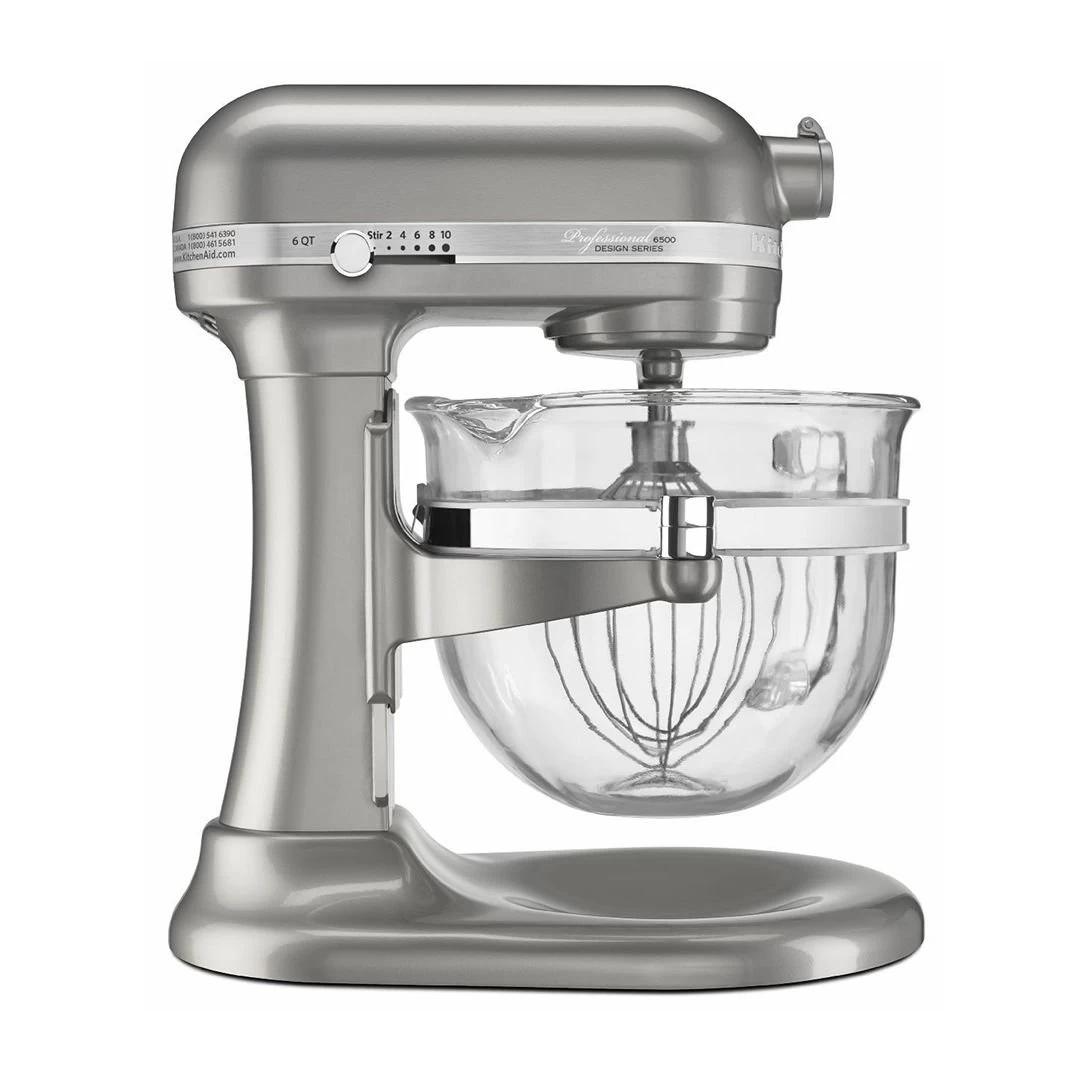 KitchenAid 6-Quart Pro 6500 Design Series Bowl-Lift Stand Mixer | Sugar Pearl Silver